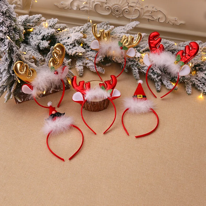 Fashion Christmas Red Bows Hea - Reindeer Antlers Headband avaliação e preço
