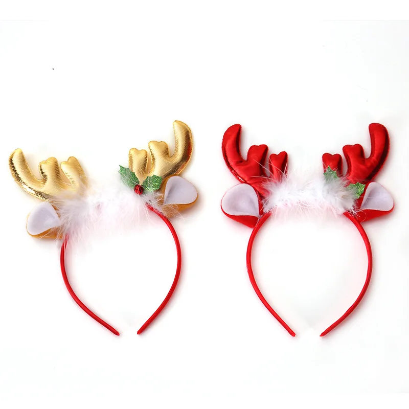 Fashion Christmas Red Bows Hea - Reindeer Antlers Headband avaliação e preço