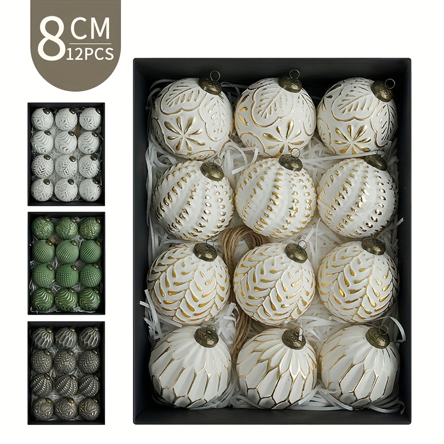12PC 8cm Antique Plastic Chris - Ornament Ball Set avaliação e preço
