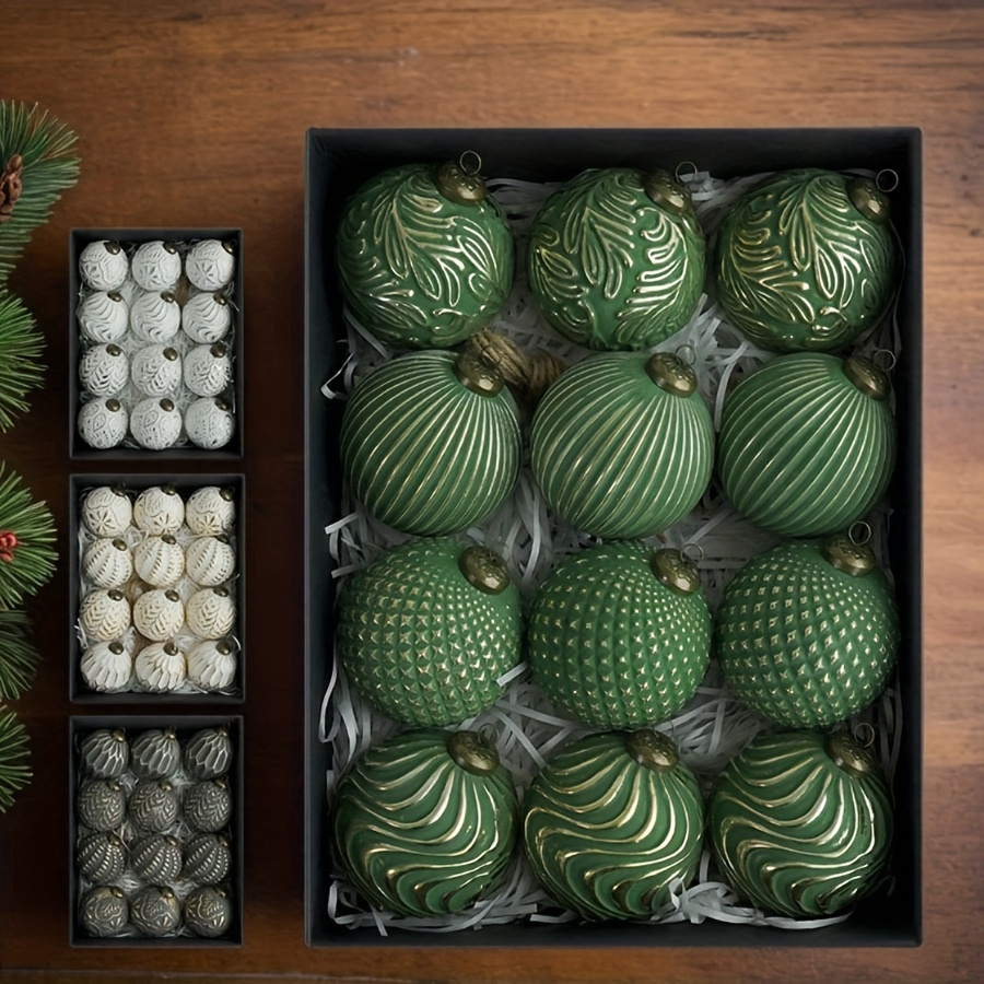 12PC 8cm Antique Plastic Chris - Ornament Ball Set avaliação e preço