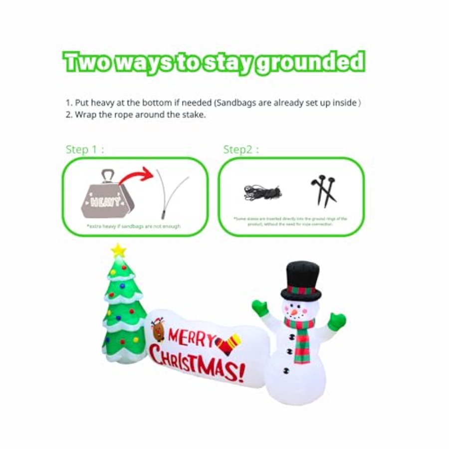 10FT Inflatable Snowman with T - Christmas Lights Outdoor avaliação e preço