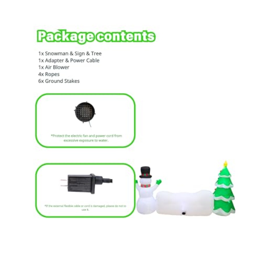 10FT Inflatable Snowman with T - Christmas Lights Outdoor avaliação e preço