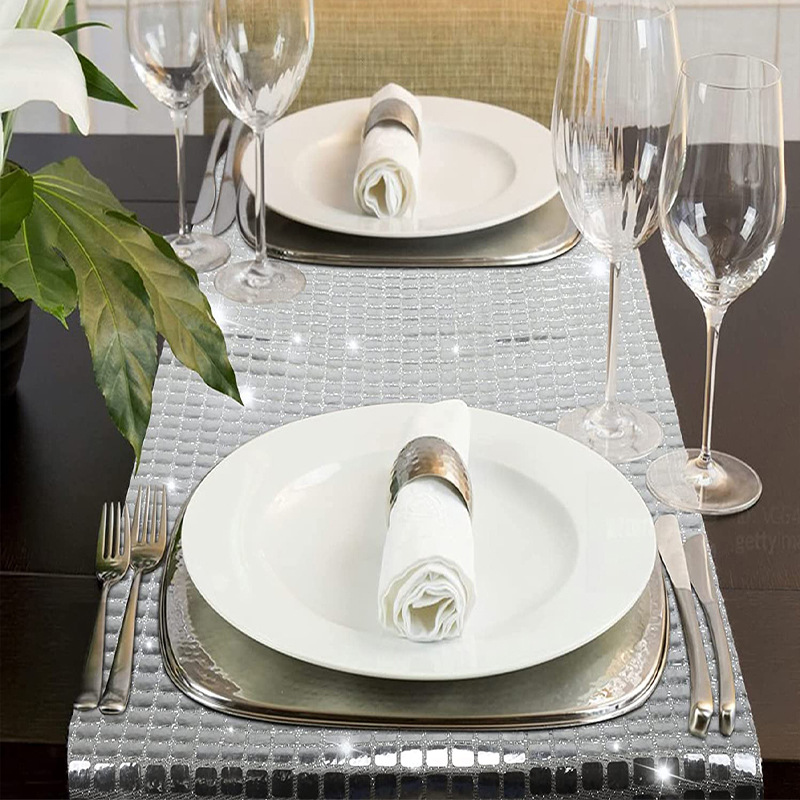 Shiny Mirror Gold/Silver Foil  - Christmas Table Runner avaliação e preço