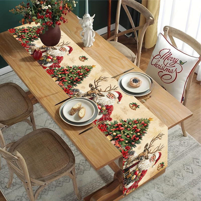 Vintage Christmas Table Runner - Christmas Table Runner avaliação e preço