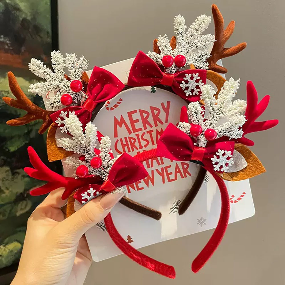 Cute Hair Accessories Velvet C - Reindeer Antlers Headband avaliação e preço