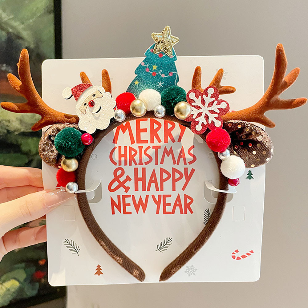 Cute Hair Accessories Velvet C - Reindeer Antlers Headband avaliação e preço