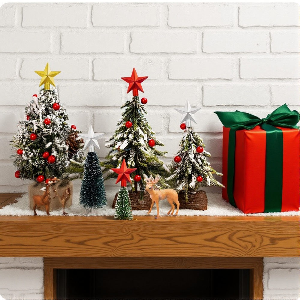 6cm Mini Christmas Tree Topper - Star Tree Topper avaliação e preço