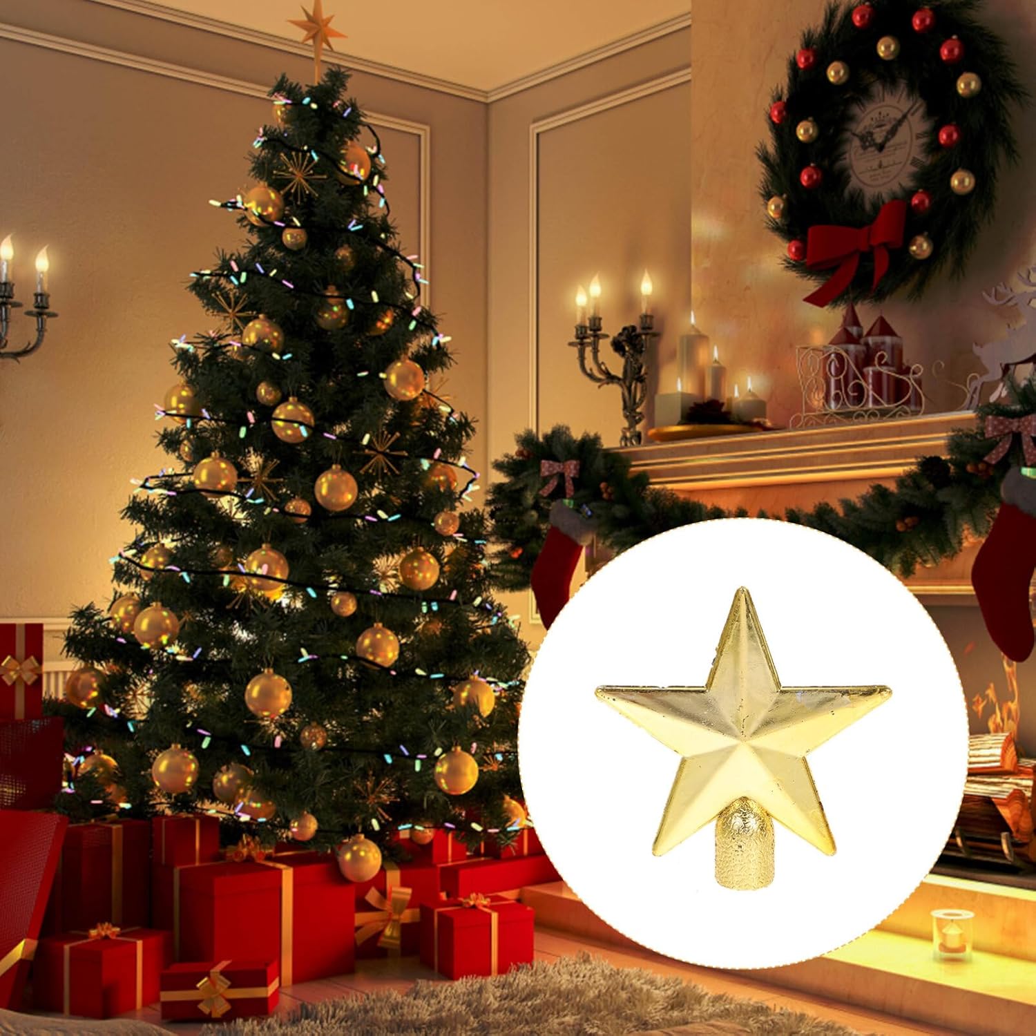 6cm Mini Christmas Tree Topper - Star Tree Topper avaliação e preço