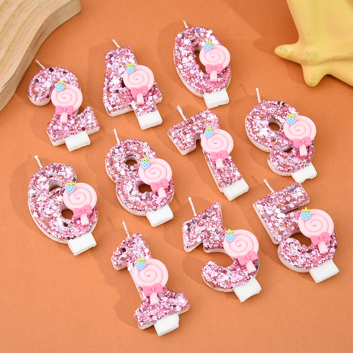 1pc Large 0-9 Numbers Pink Lol - Holiday Candle Set avaliação e preço