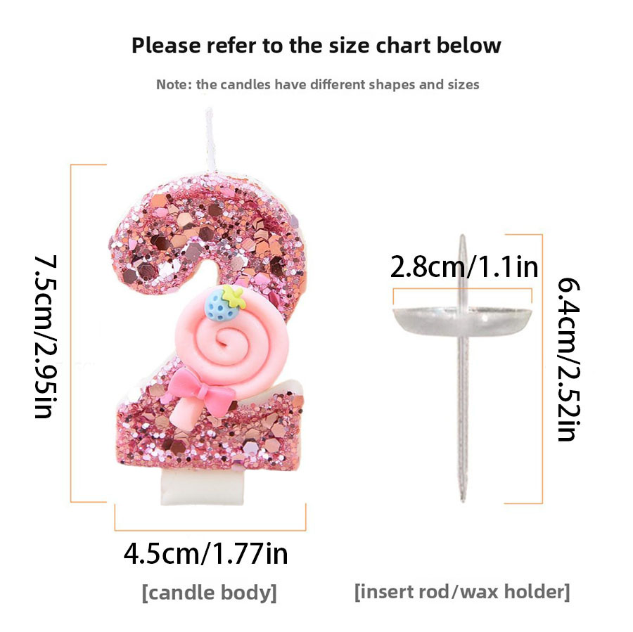 1pc Large 0-9 Numbers Pink Lol - Holiday Candle Set avaliação e preço