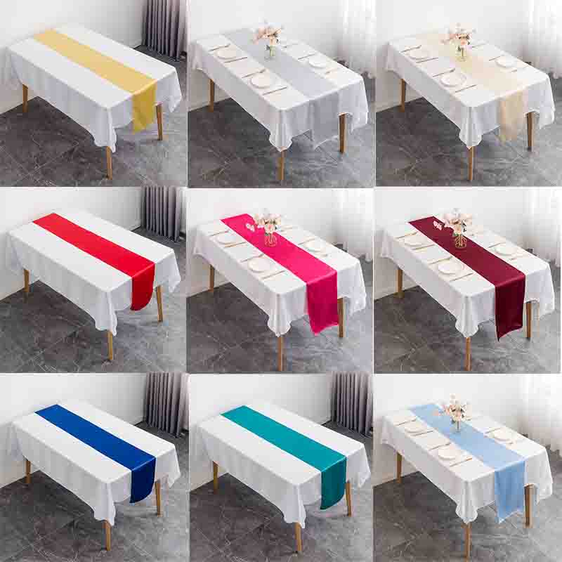 12x108 Inch Satin Wedding Tabl - Christmas Table Runner avaliação e preço