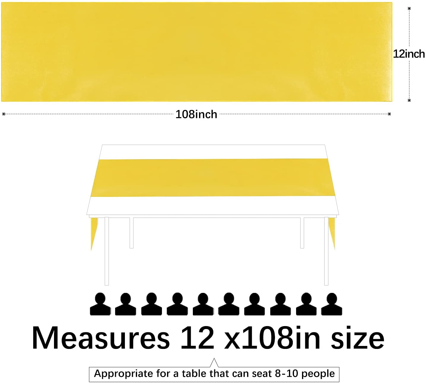 12x108 Inch Satin Wedding Tabl - Christmas Table Runner avaliação e preço
