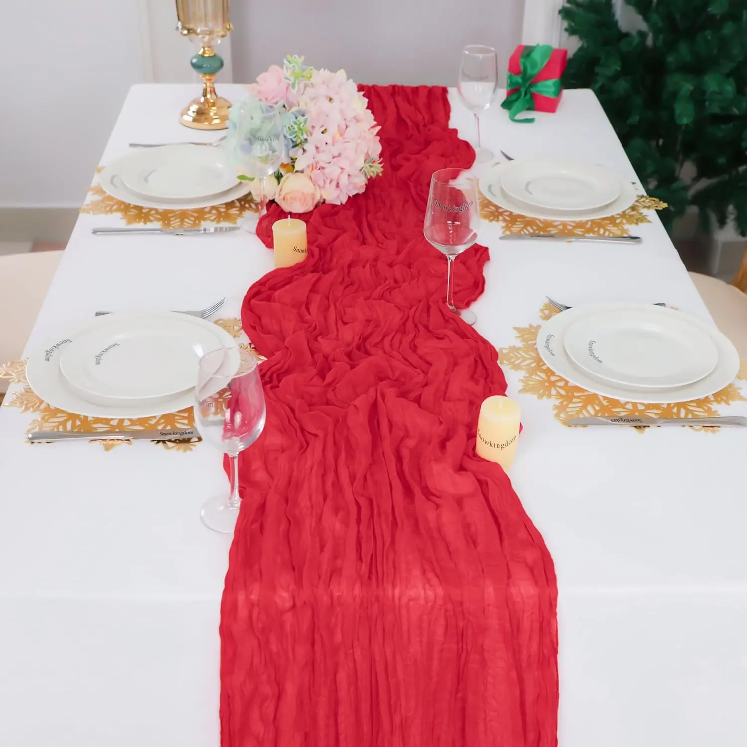 Valentine Red Long Table Runne - Christmas Table Runner avaliação e preço