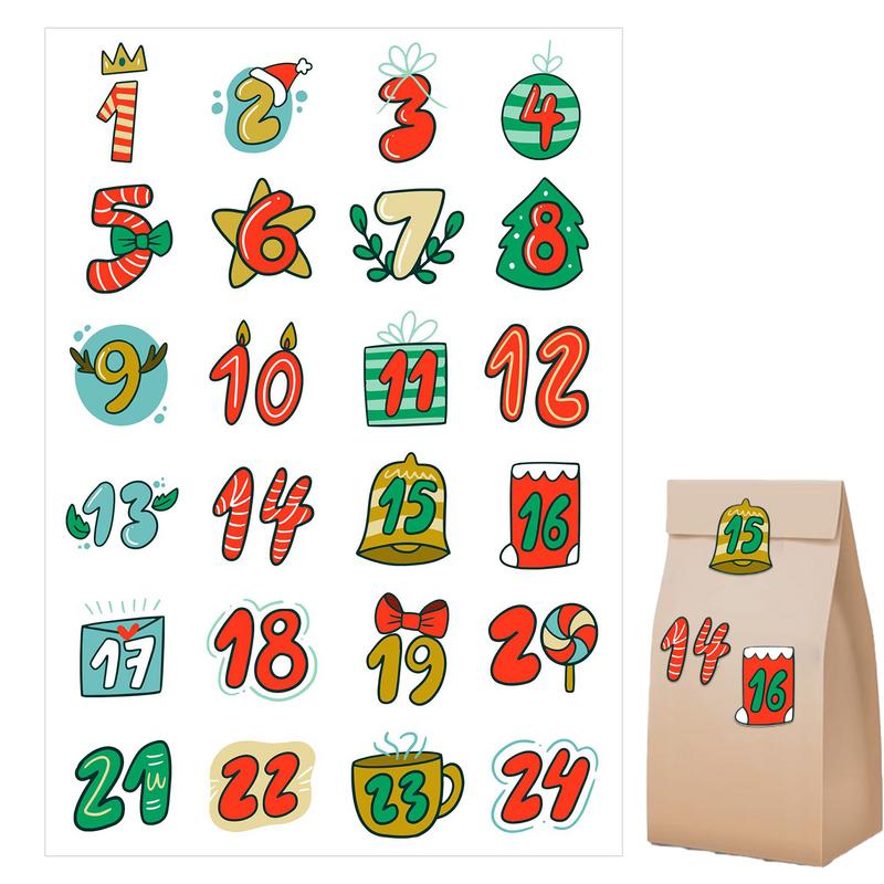 Merry Christmas Stickers Adven - Advent Calendar Gift avaliação e preço