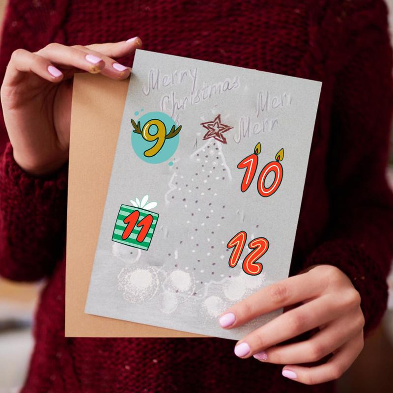 Merry Christmas Stickers Adven - Advent Calendar Gift avaliação e preço
