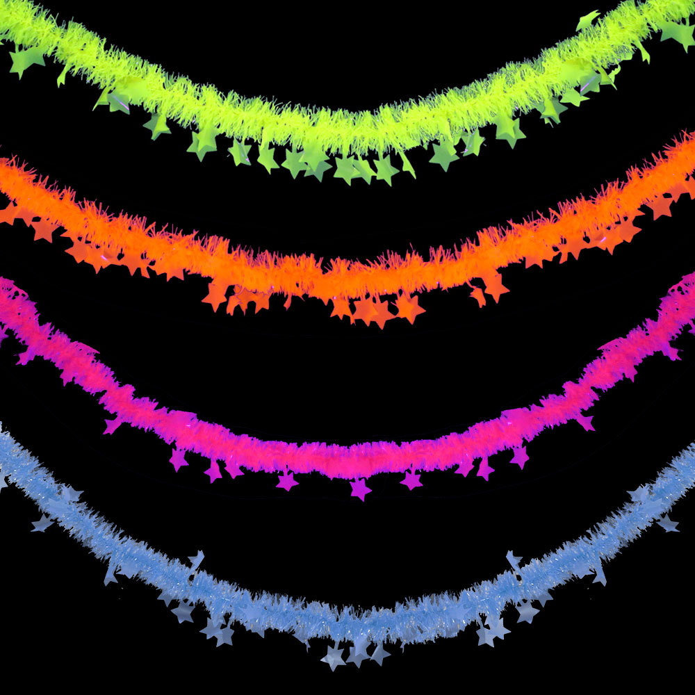 Birthday Theme Fluorescent Mac - Tinsel Garland Decoration avaliação e preço