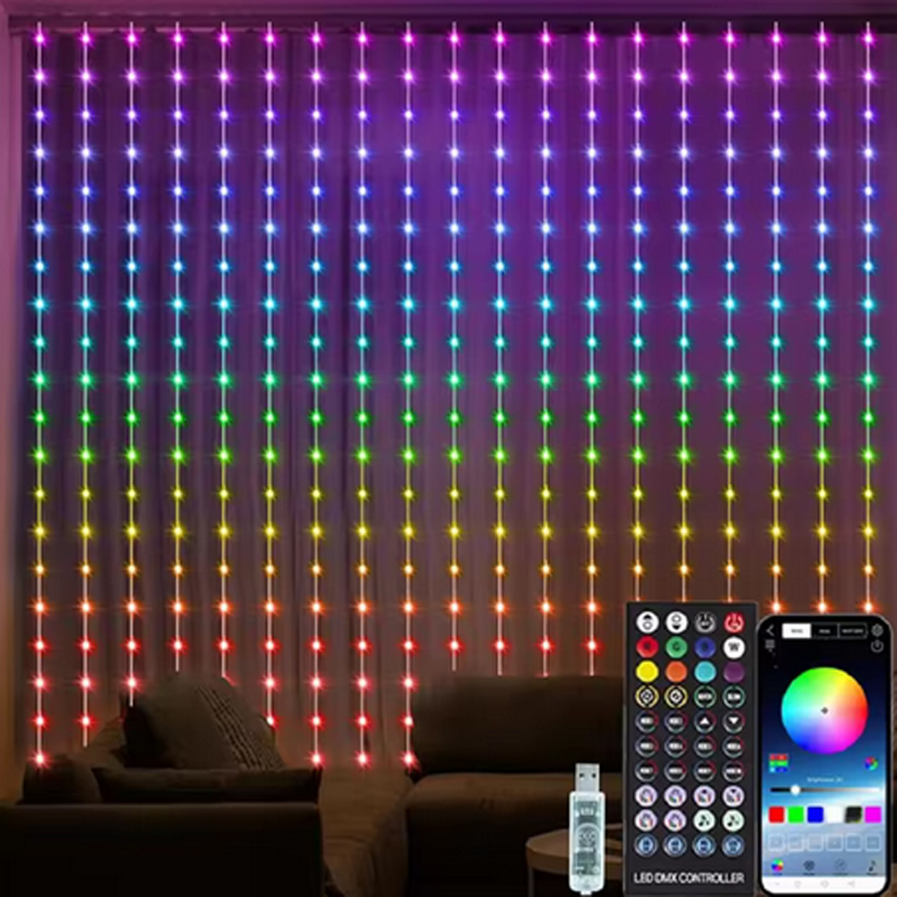 3M RGB Smart LED Curtain Light - Led Fairy String Lights avaliação e preço