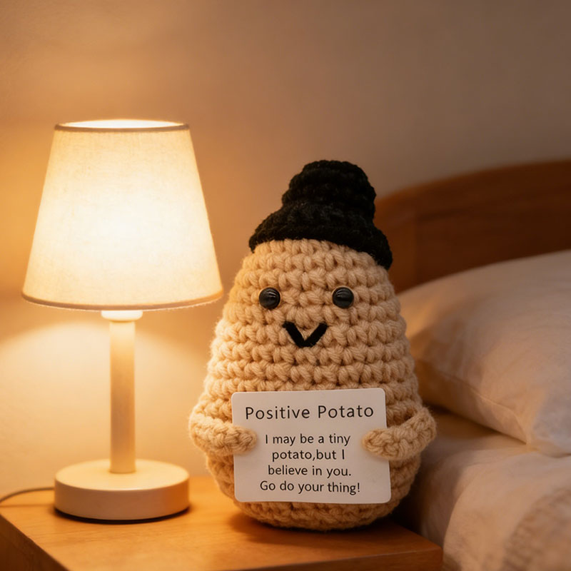 Cute Positive Potato Crochet D - Santa Hat Plush avaliação e preço