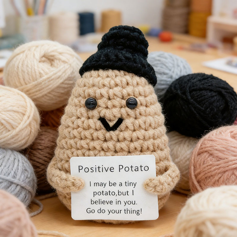 Cute Positive Potato Crochet D - Santa Hat Plush avaliação e preço