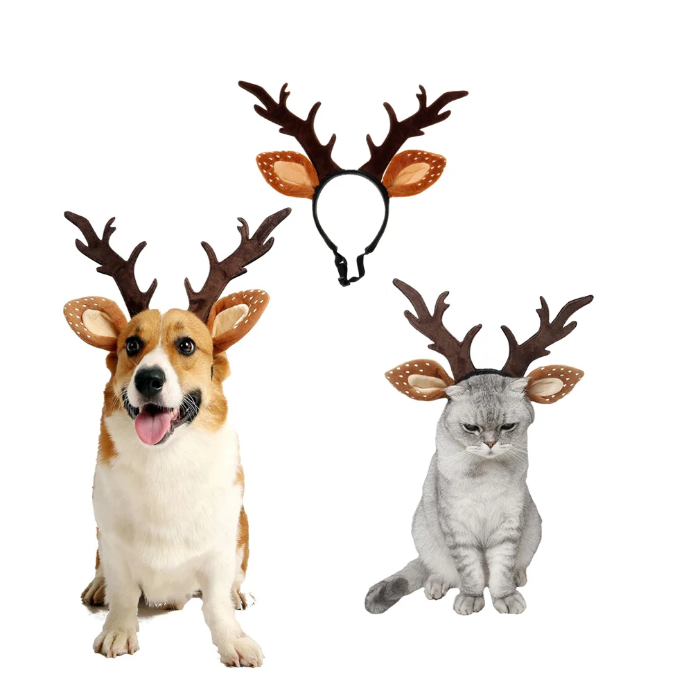 Dogs Headbands Deer Costume Ha - Reindeer Antlers Headband avaliação e preço