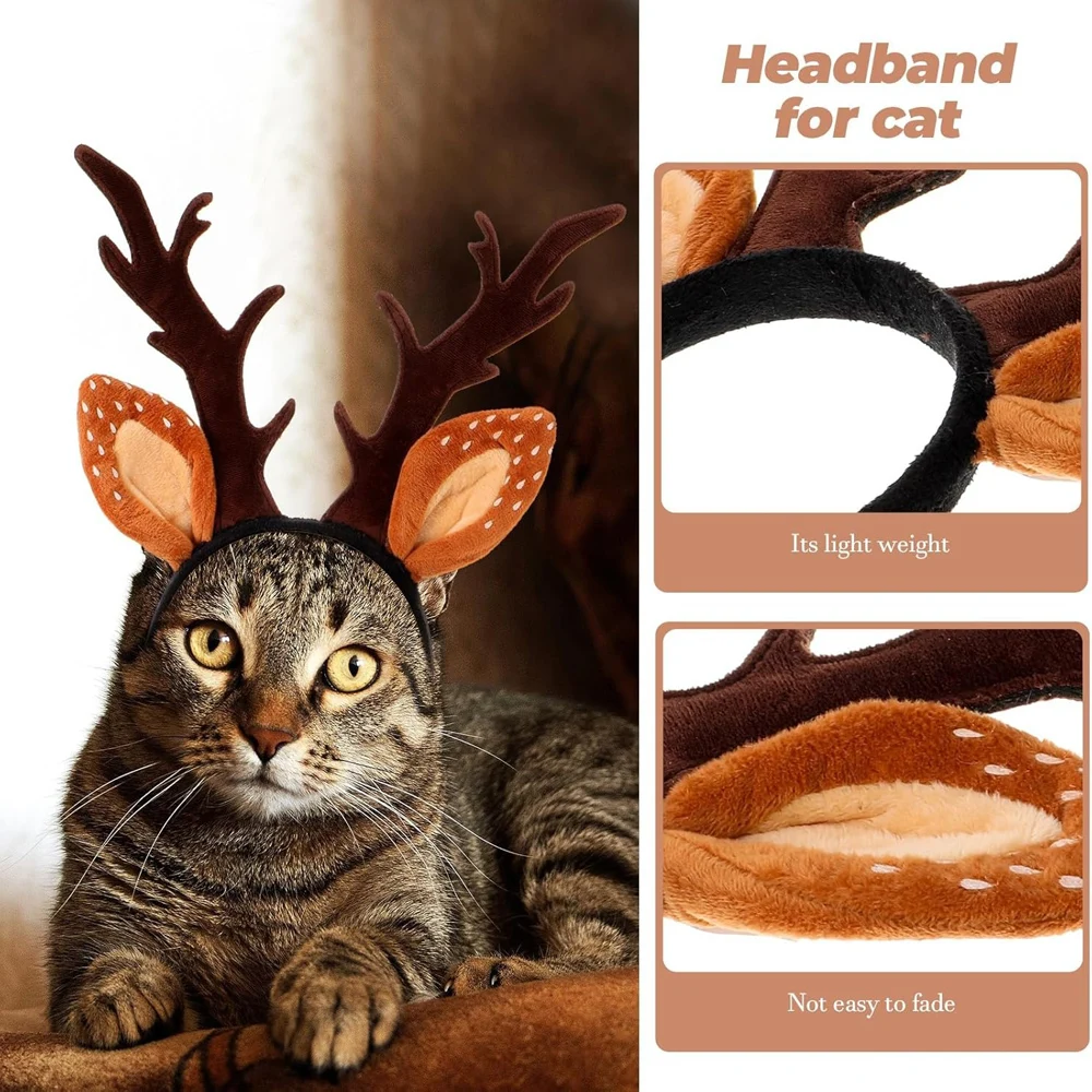 Dogs Headbands Deer Costume Ha - Reindeer Antlers Headband avaliação e preço