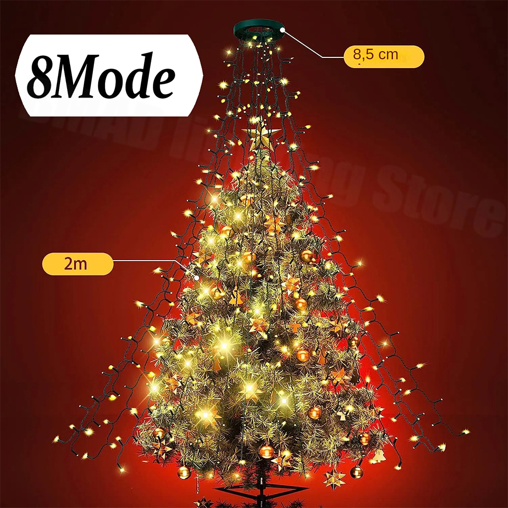Christmas Tree Waterfall Light - Star Tree Topper avaliação e preço