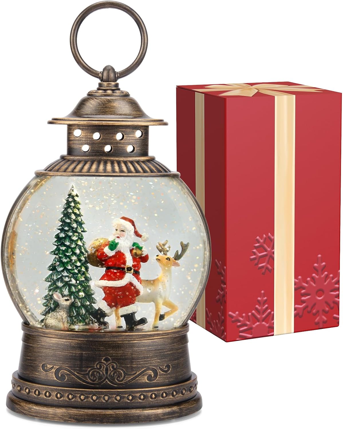 Christmas Snow Globe Lantern w - Snow Globe Musical avaliação e preço