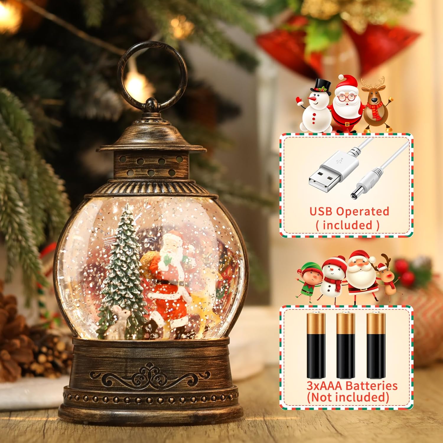 Christmas Snow Globe Lantern w - Snow Globe Musical avaliação e preço