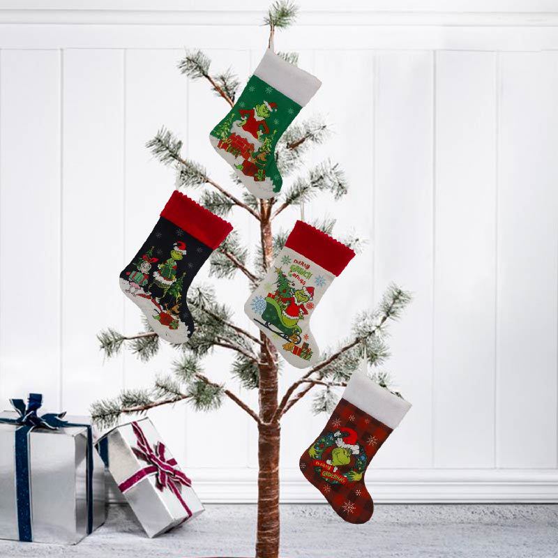 Christmas Stocking Grinch Sock - Christmas Stocking Hanging avaliação e preço