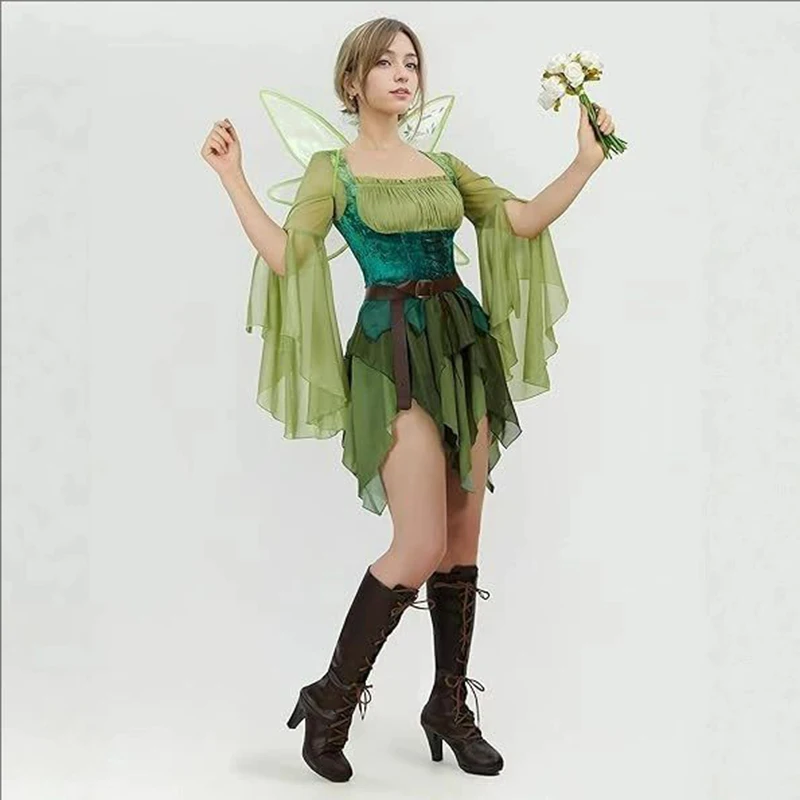 Women's Elf Medieval Green Fai - Elf Costume Christmas avaliação e preço