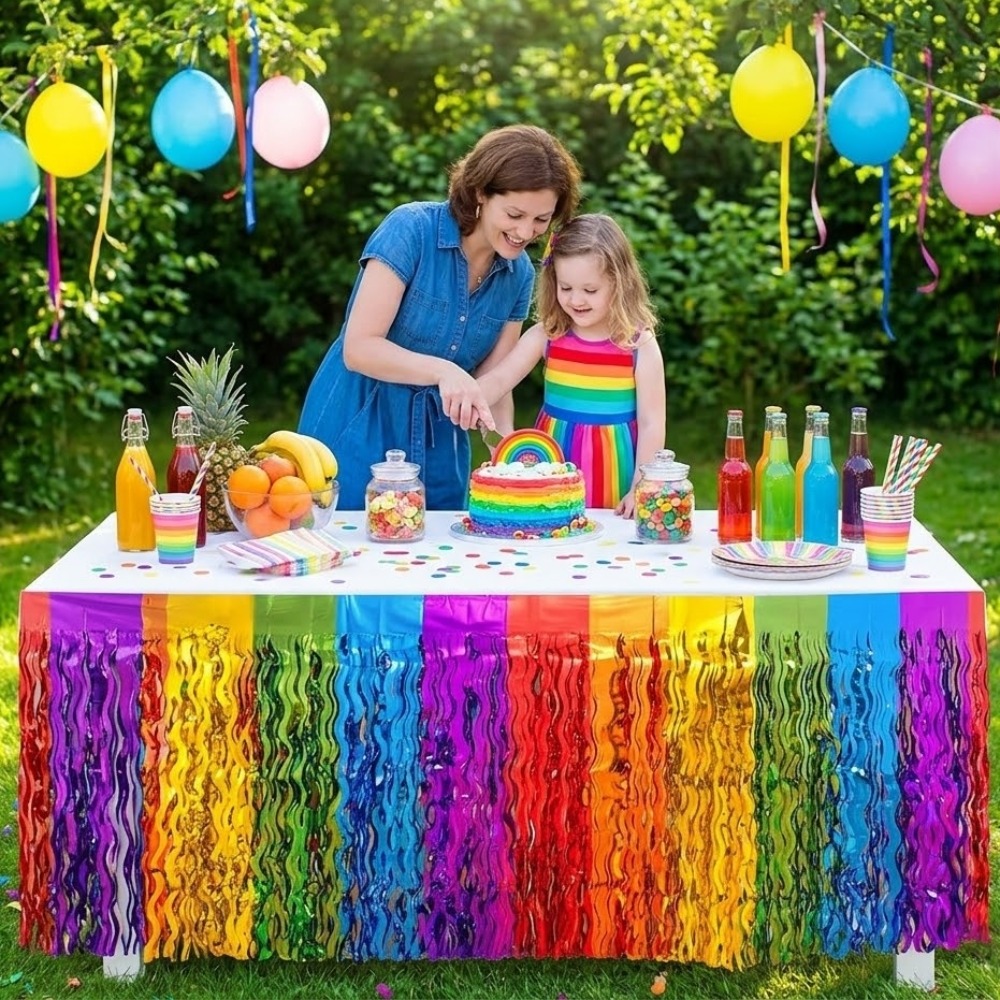 2Pack Rainbow Wavy Metallic Ti - Tinsel Garland Decoration avaliação e preço