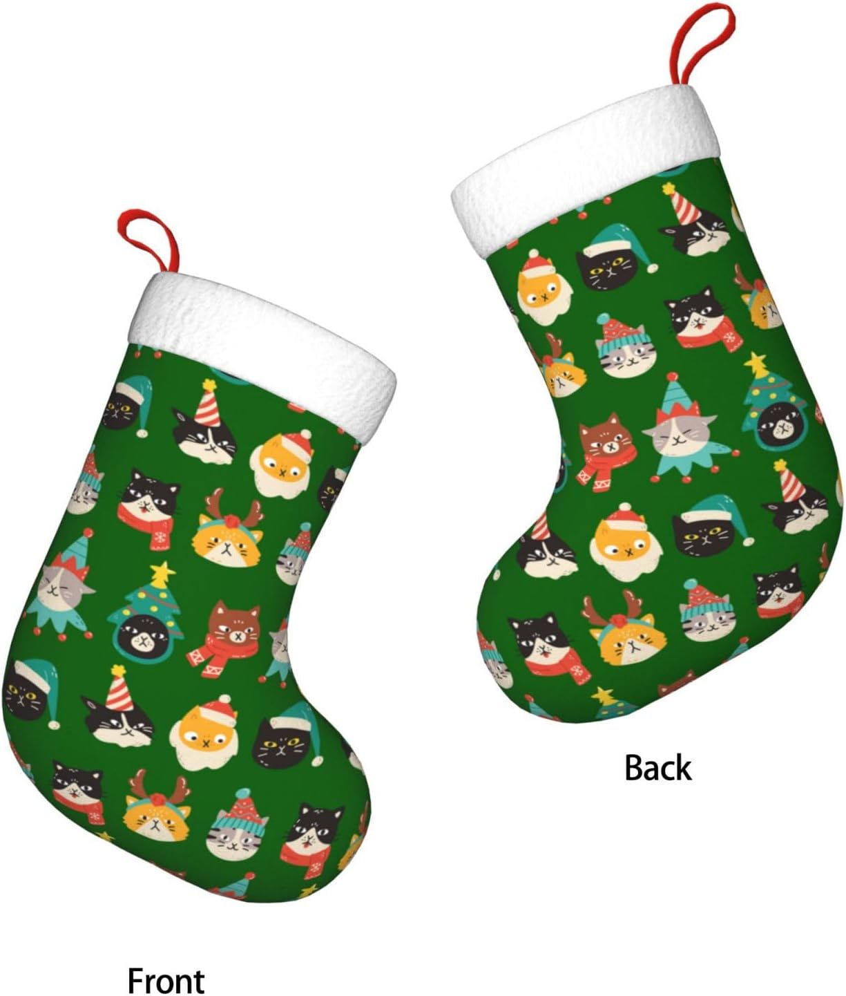 Cute Cats Green Christmas Stoc - Christmas Stocking Hanging avaliação e preço