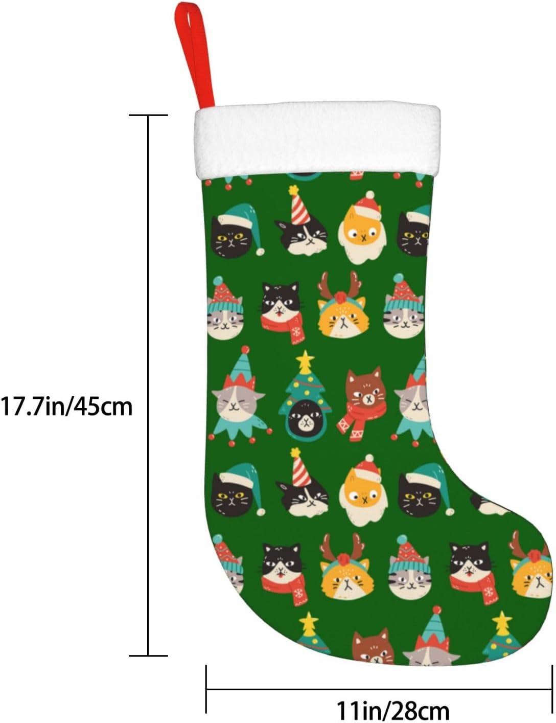Cute Cats Green Christmas Stoc - Christmas Stocking Hanging avaliação e preço