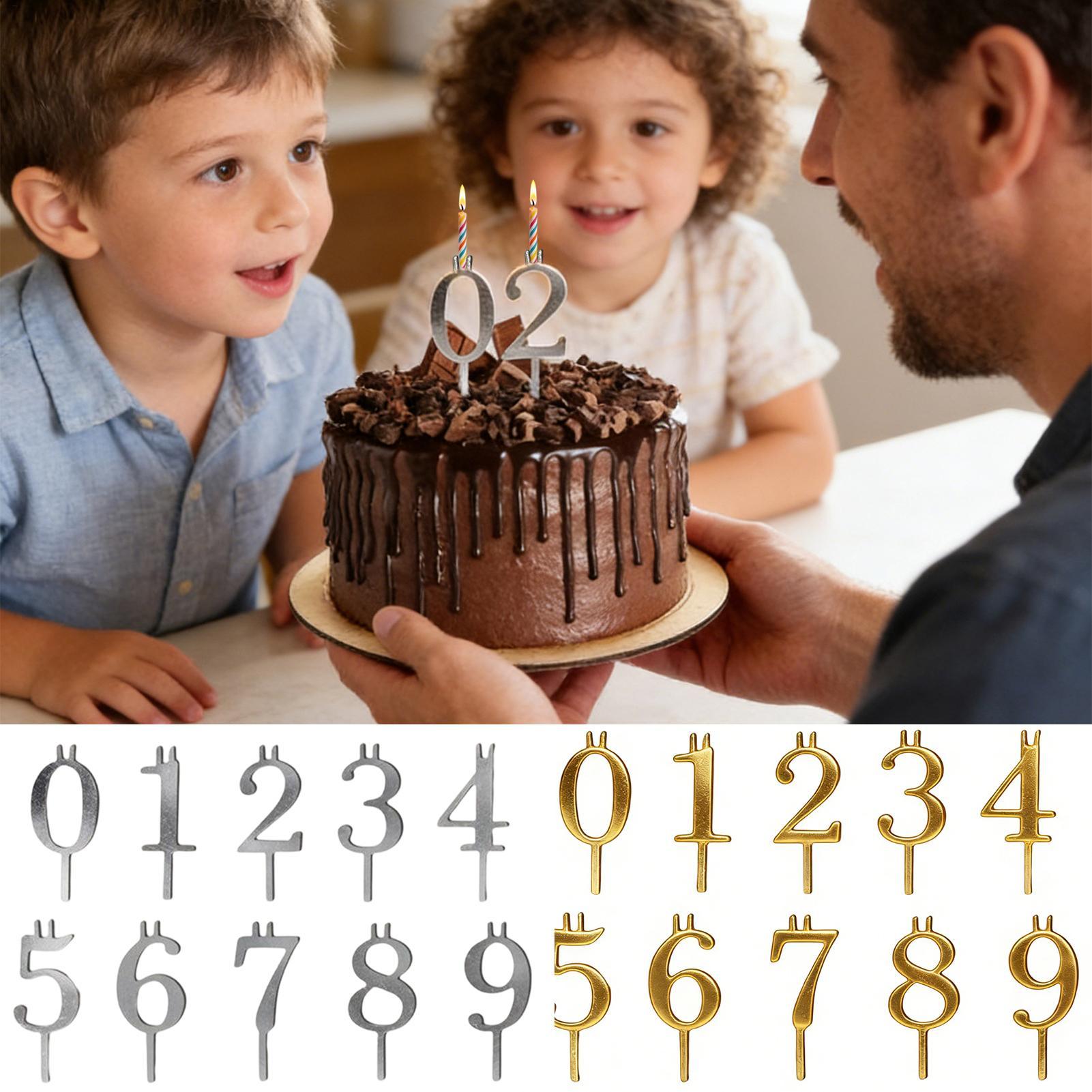 10pcs 0-9 Number Cake Toppers  - Holiday Candle Set avaliação e preço