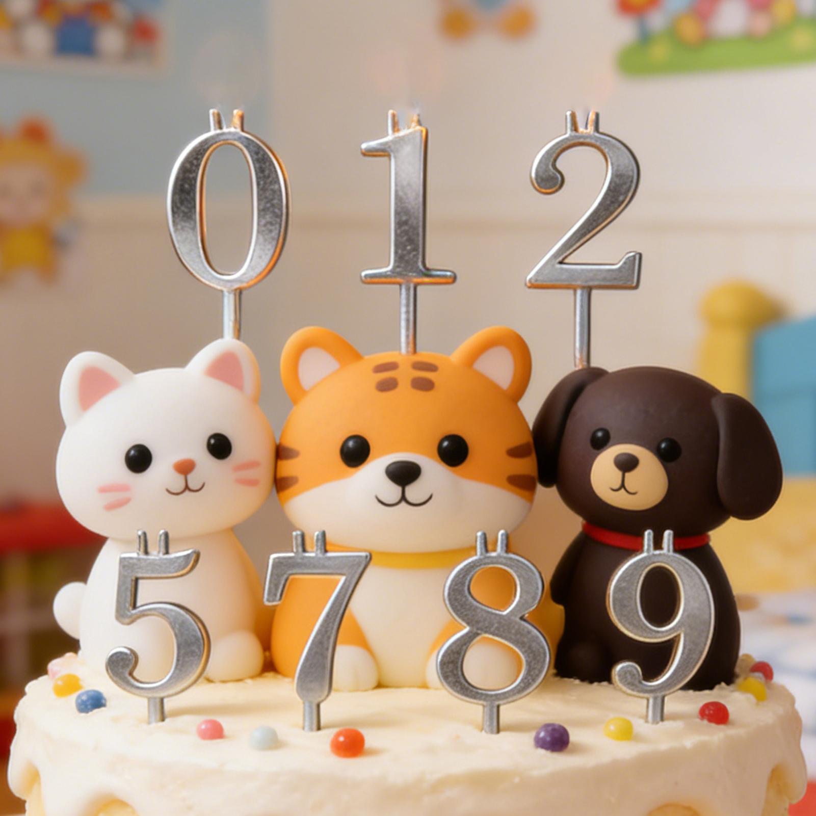 10pcs 0-9 Number Cake Toppers  - Holiday Candle Set avaliação e preço
